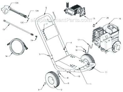 Page A Diagram and Parts List for PW322110LE 2003 Campbell Hausfeld Pressure Washer